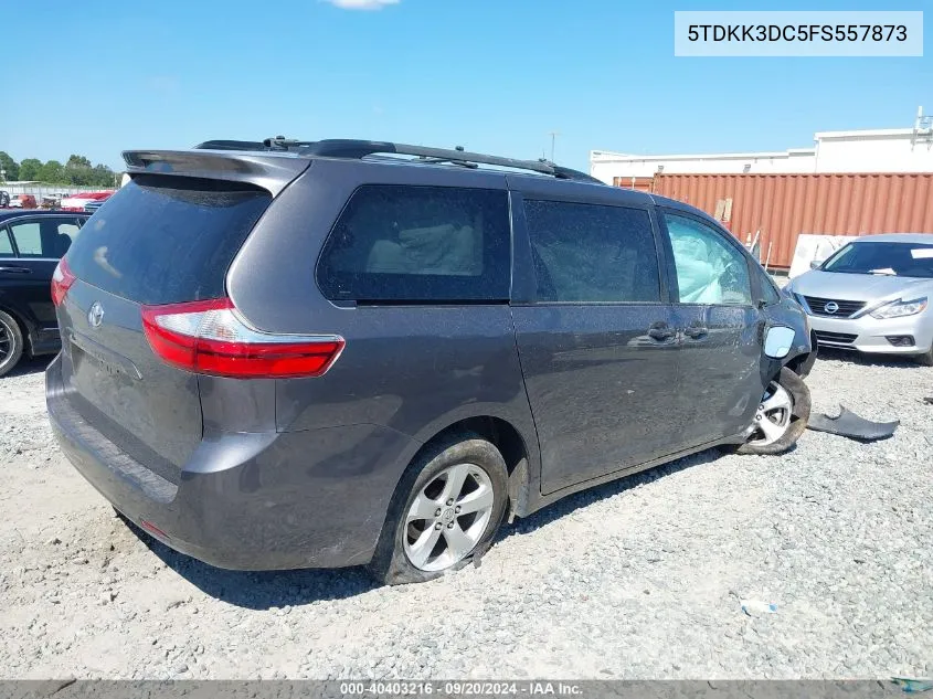 2015 Toyota Sienna Le 8 Passenger VIN: 5TDKK3DC5FS557873 Lot: 40403216