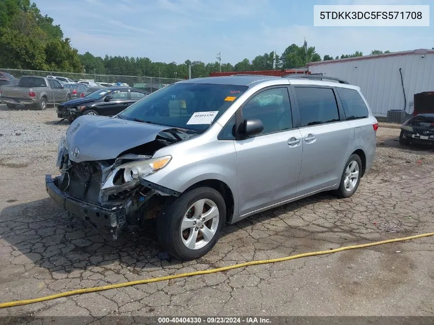 5TDKK3DC5FS571708 2015 Toyota Sienna Le 8 Passenger