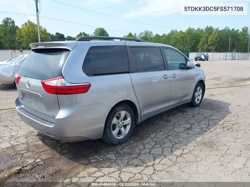 5TDKK3DC5FS571708 2015 Toyota Sienna Le 8 Passenger