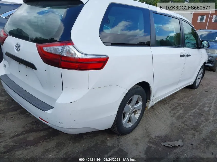 5TDZK3DC2FS660571 2015 Toyota Sienna L 7 Passenger