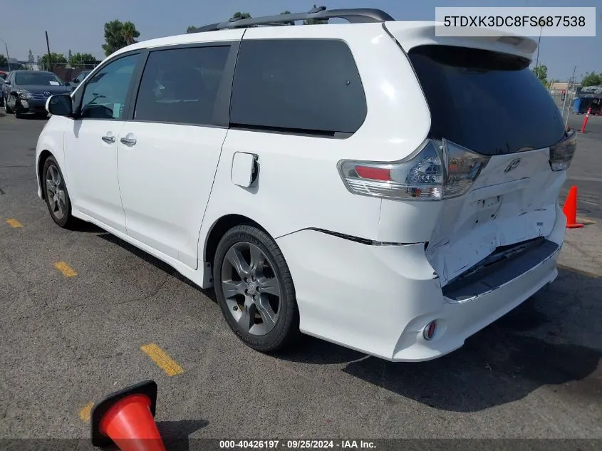 5TDXK3DC8FS687538 2015 Toyota Sienna Sport