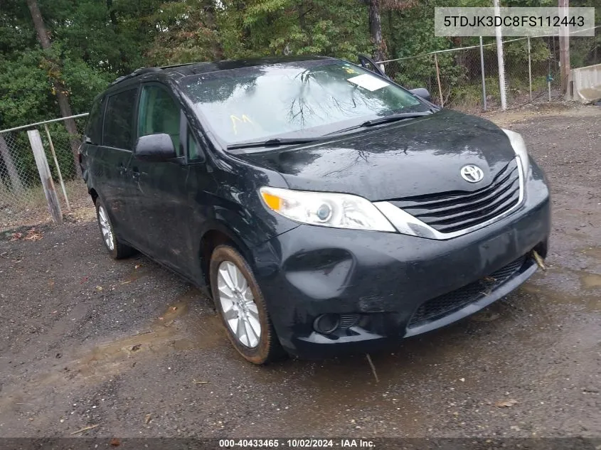 2015 Toyota Sienna Le 7 Passenger VIN: 5TDJK3DC8FS112443 Lot: 40433465