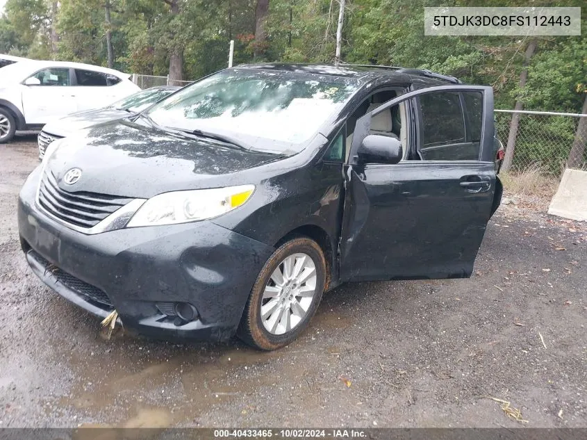 2015 Toyota Sienna Le 7 Passenger VIN: 5TDJK3DC8FS112443 Lot: 40433465