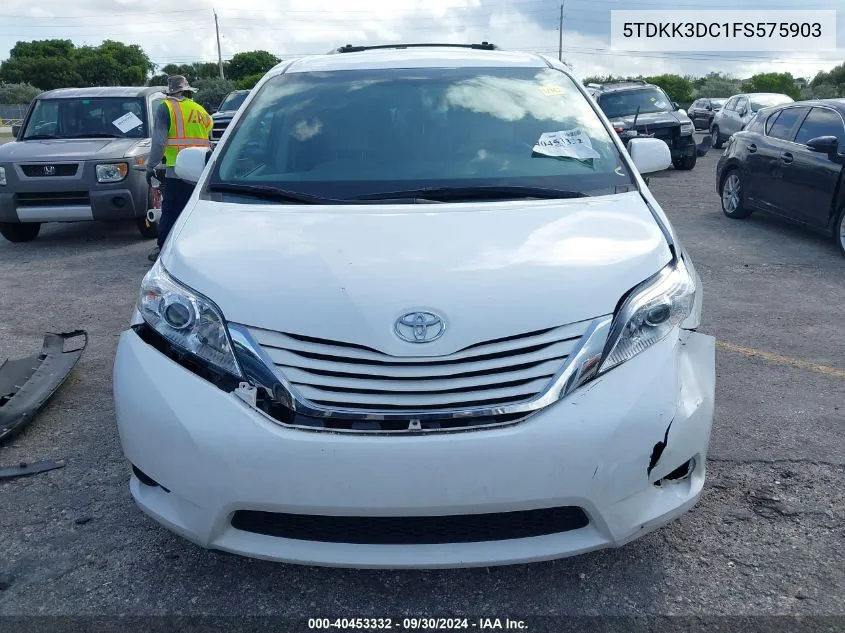 2015 Toyota Sienna Le VIN: 5TDKK3DC1FS575903 Lot: 40453332