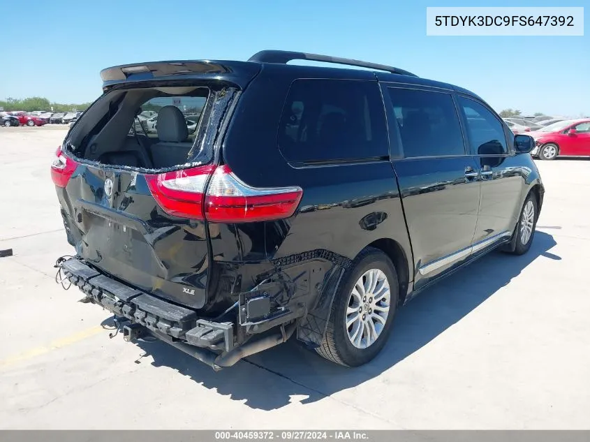 2015 Toyota Sienna Xle 8 Passenger VIN: 5TDYK3DC9FS647392 Lot: 40459372