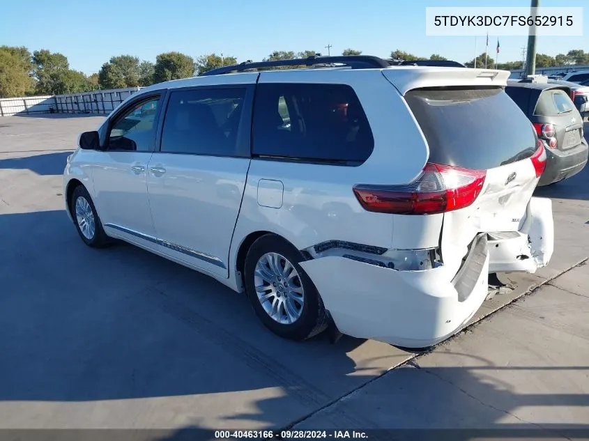 2015 Toyota Sienna Xle/Limited VIN: 5TDYK3DC7FS652915 Lot: 40463166