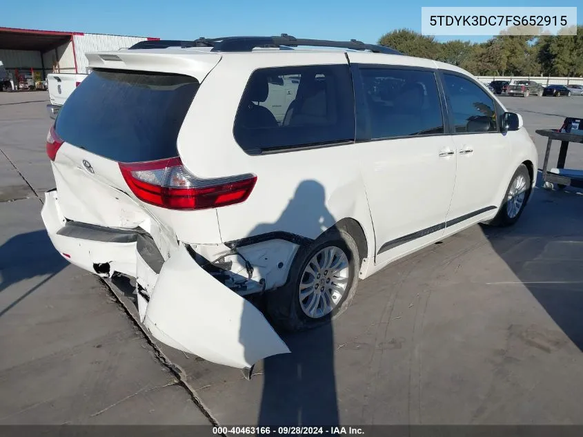 2015 Toyota Sienna Xle/Limited VIN: 5TDYK3DC7FS652915 Lot: 40463166