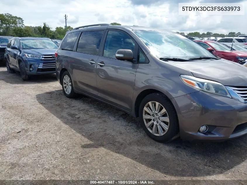 2015 Toyota Sienna Limited Premium 7 Passenger VIN: 5TDYK3DC3FS633973 Lot: 40477487