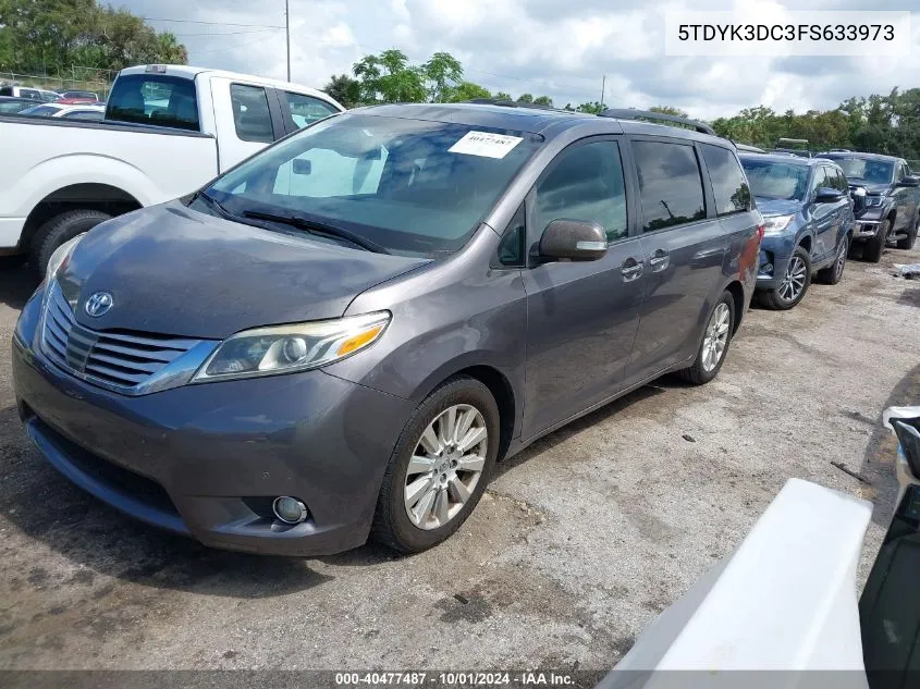 2015 Toyota Sienna Limited Premium 7 Passenger VIN: 5TDYK3DC3FS633973 Lot: 40477487