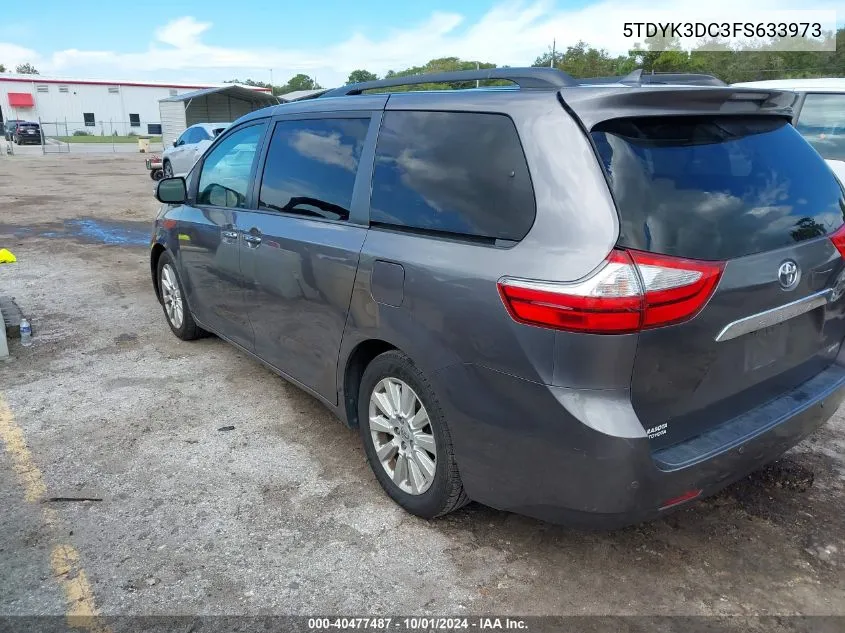 2015 Toyota Sienna Limited Premium 7 Passenger VIN: 5TDYK3DC3FS633973 Lot: 40477487