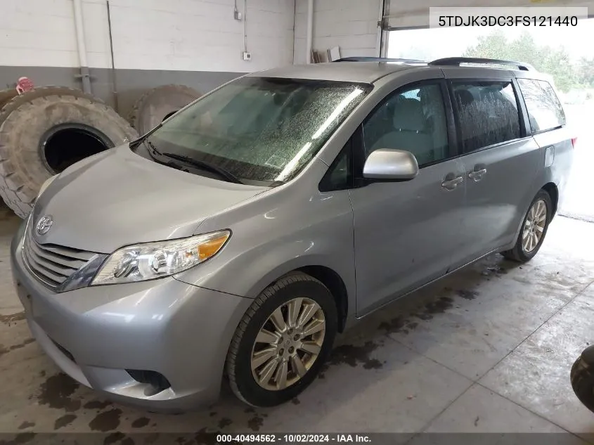 2015 Toyota Sienna Le 7 Passenger VIN: 5TDJK3DC3FS121440 Lot: 40494562