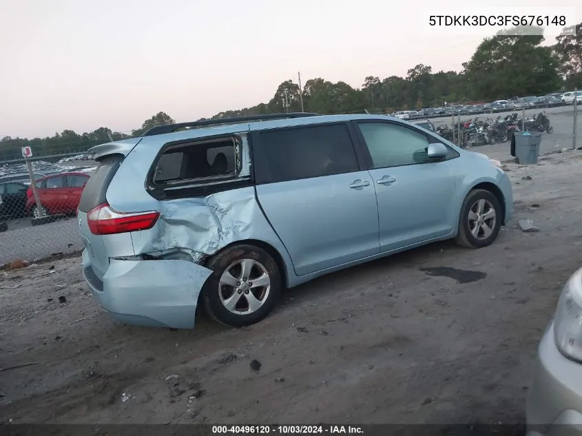 2015 Toyota Sienna Le/Le 8 Passenger VIN: 5TDKK3DC3FS676148 Lot: 40496120