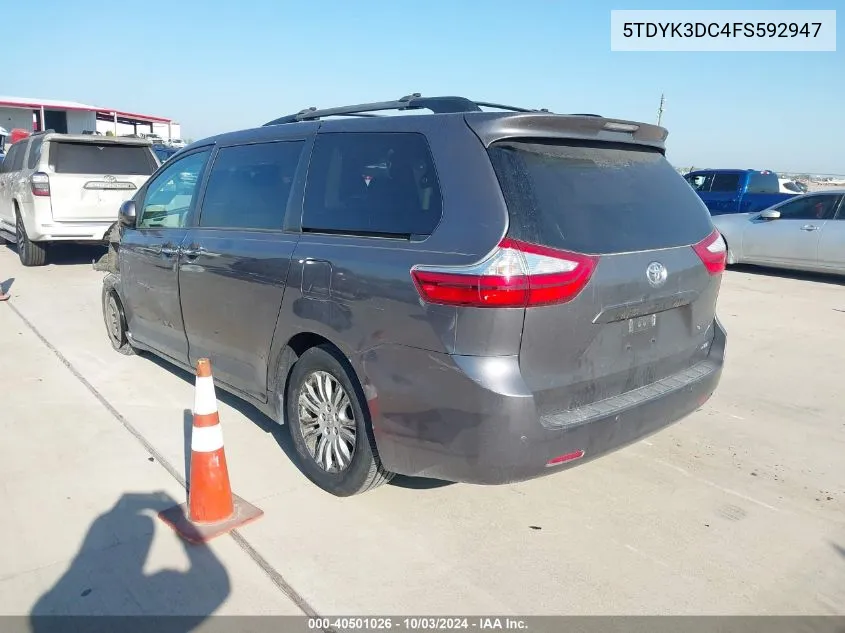 2015 Toyota Sienna Xle 8 Passenger VIN: 5TDYK3DC4FS592947 Lot: 40501026