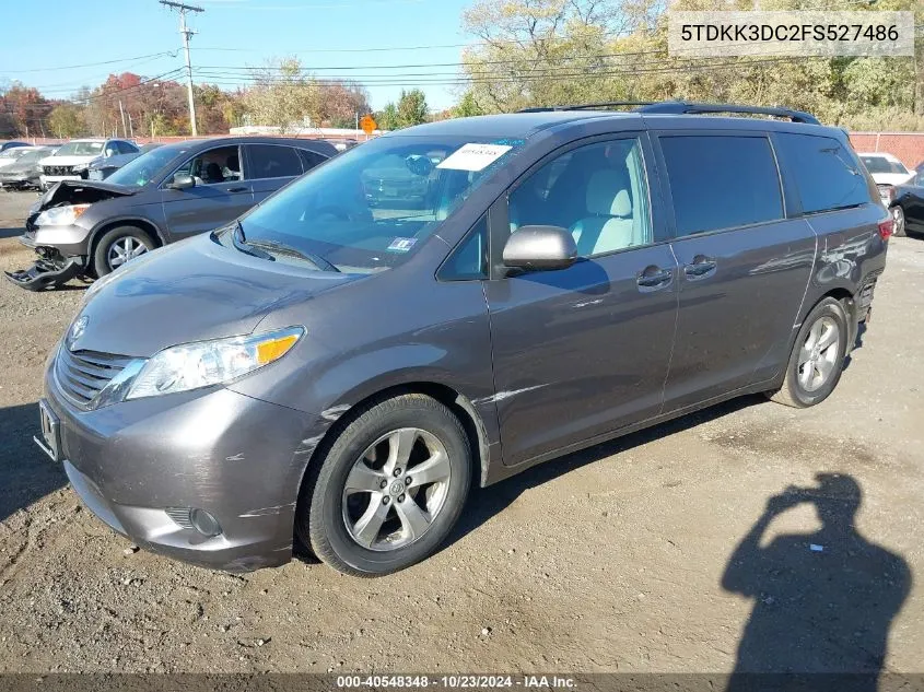 5TDKK3DC2FS527486 2015 Toyota Sienna Le 8 Passenger