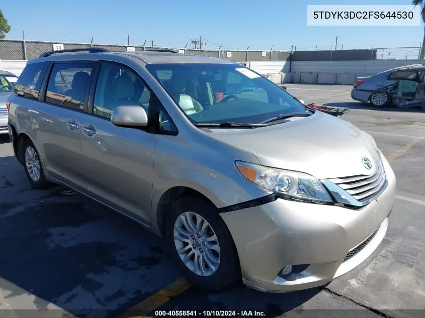 2015 Toyota Sienna Xle Premium VIN: 5TDYK3DC2FS644530 Lot: 40558541