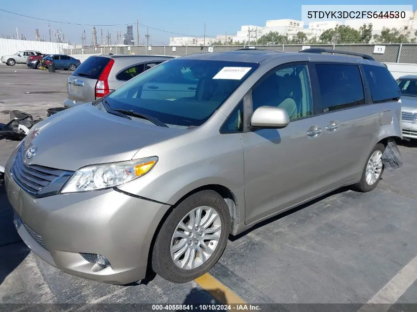 2015 Toyota Sienna Xle Premium VIN: 5TDYK3DC2FS644530 Lot: 40558541