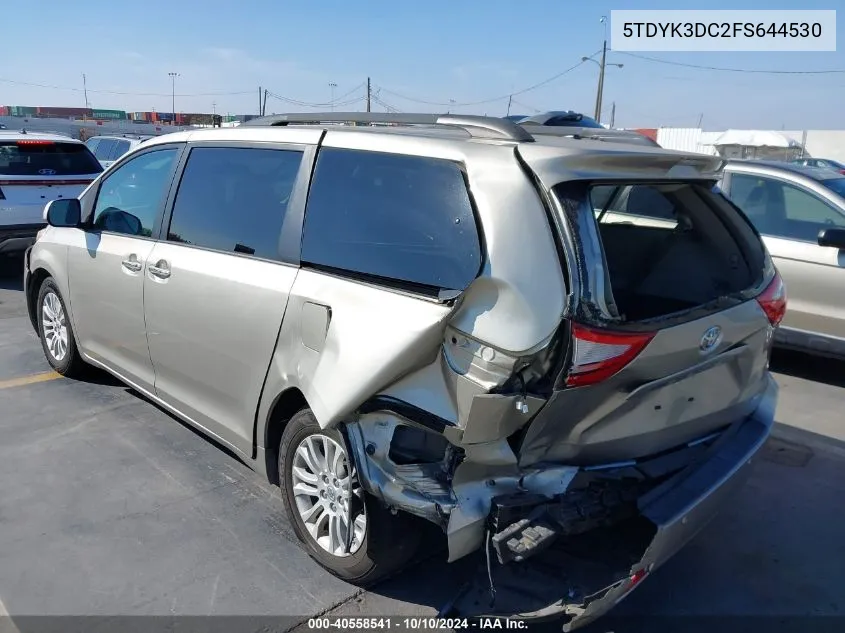 2015 Toyota Sienna Xle Premium VIN: 5TDYK3DC2FS644530 Lot: 40558541