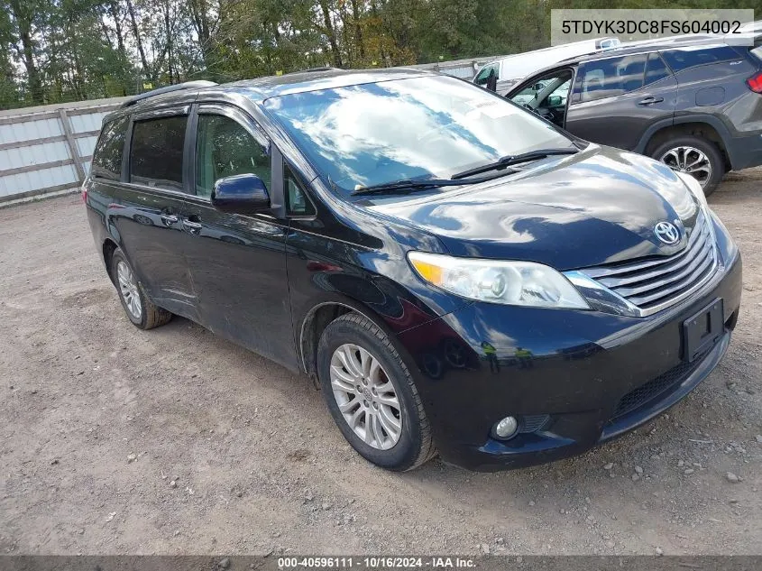 2015 Toyota Sienna Xle 8 Passenger VIN: 5TDYK3DC8FS604002 Lot: 40596111