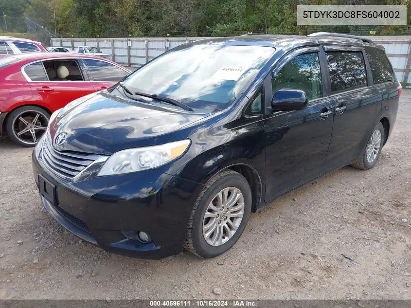 2015 Toyota Sienna Xle 8 Passenger VIN: 5TDYK3DC8FS604002 Lot: 40596111