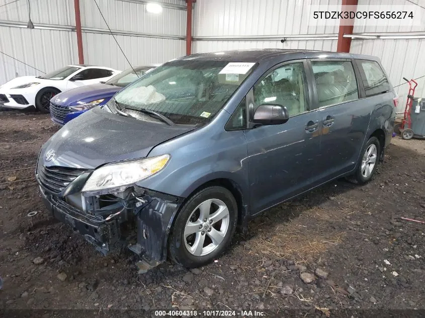 2015 Toyota Sienna L 7 Passenger VIN: 5TDZK3DC9FS656274 Lot: 40604318