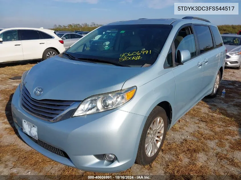 2015 Toyota Sienna Xle 8 Passenger VIN: 5TDYK3DC3FS544517 Lot: 40606991