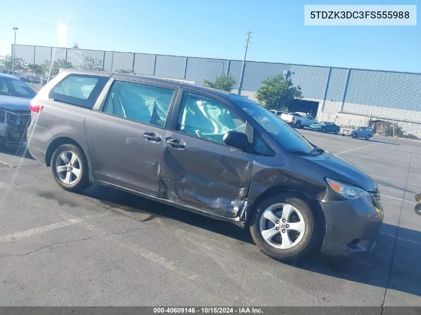 2015 Toyota Sienna L 7 Passenger VIN: 5TDZK3DC3FS555988 Lot: 40609146