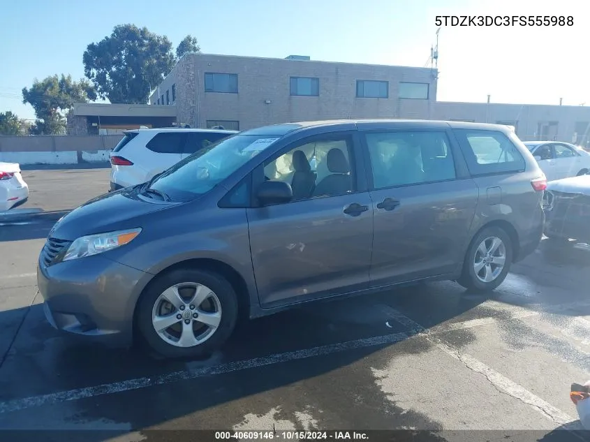 5TDZK3DC3FS555988 2015 Toyota Sienna L 7 Passenger