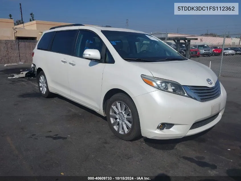 2015 Toyota Sienna Limited Premium 7 Passenger VIN: 5TDDK3DC1FS112362 Lot: 40609733