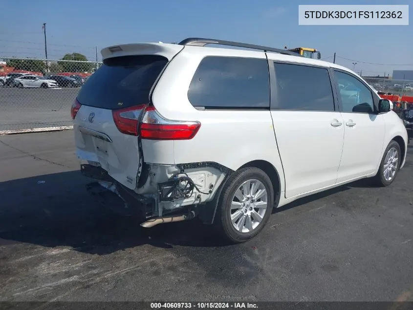 2015 Toyota Sienna Limited Premium 7 Passenger VIN: 5TDDK3DC1FS112362 Lot: 40609733