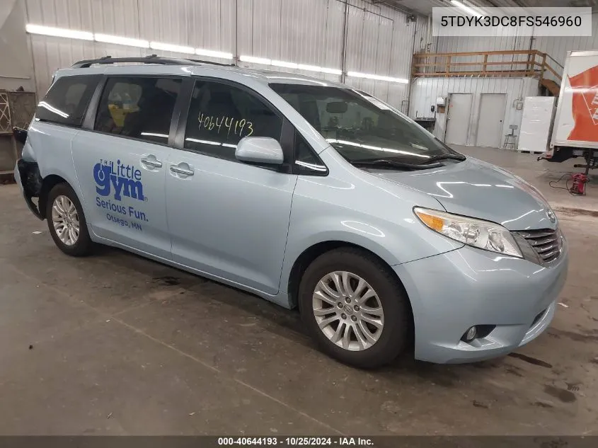 2015 Toyota Sienna Xle/Limited VIN: 5TDYK3DC8FS546960 Lot: 40644193