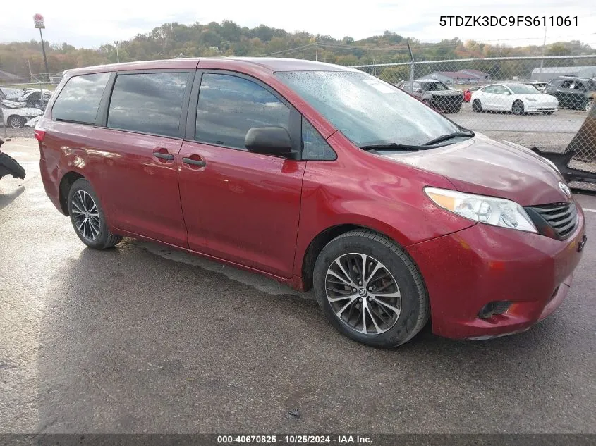 5TDZK3DC9FS611061 2015 Toyota Sienna L 7 Passenger