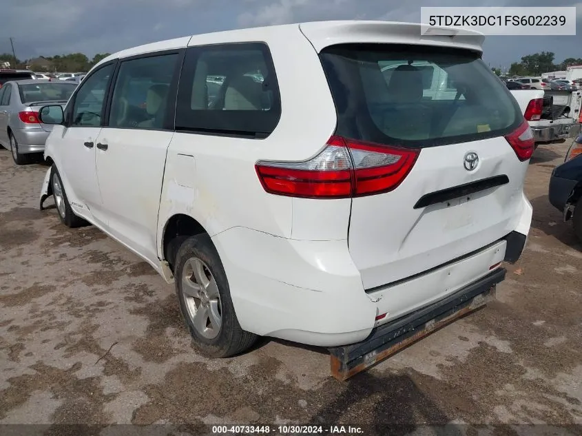 5TDZK3DC1FS602239 2015 Toyota Sienna L 7 Passenger