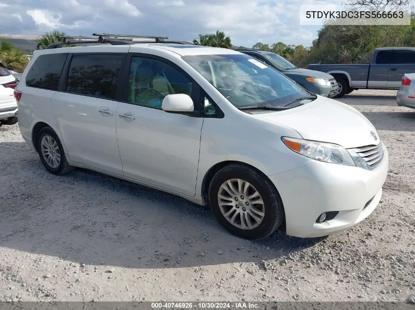 5TDYK3DC3FS566663 2015 Toyota Sienna Xle 8 Passenger