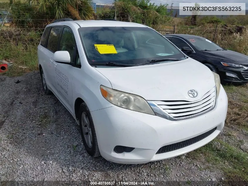 2015 Toyota Sienna Le 8 Passenger VIN: 5TDKK3DC3FS563235 Lot: 40750537