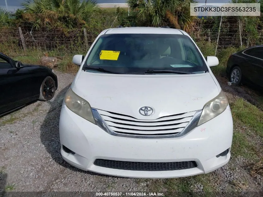 2015 Toyota Sienna Le 8 Passenger VIN: 5TDKK3DC3FS563235 Lot: 40750537