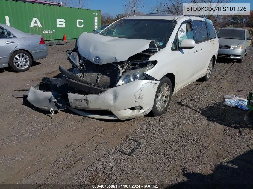 2015 Toyota Sienna Xle 7 Passenger VIN: 5TDDK3DC4FS101226 Lot: 40755063