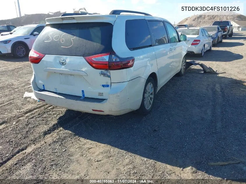 2015 Toyota Sienna Xle 7 Passenger VIN: 5TDDK3DC4FS101226 Lot: 40755063