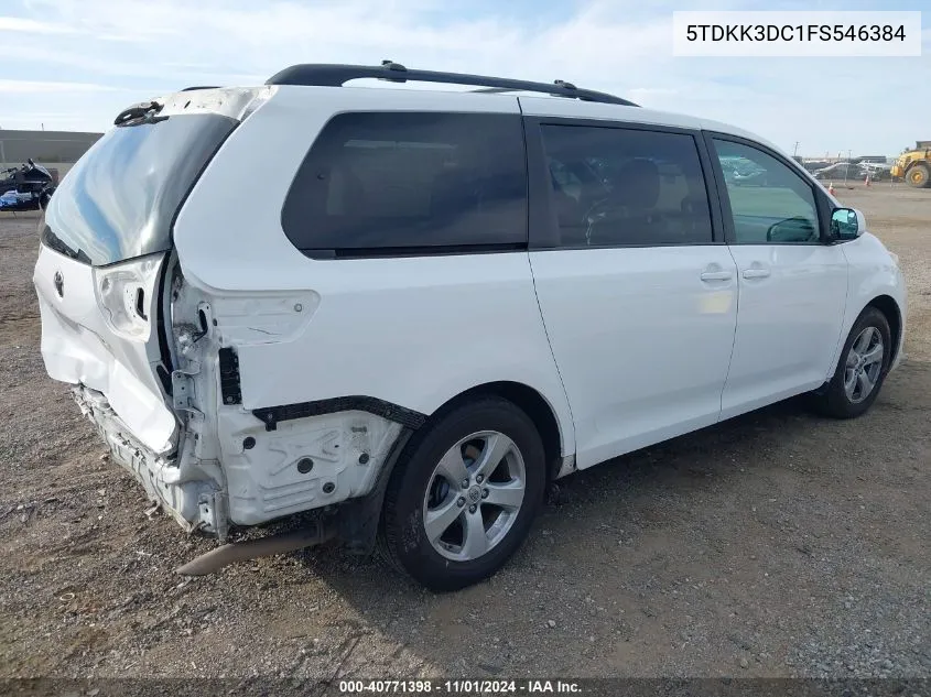 2015 Toyota Sienna Le 8 Passenger VIN: 5TDKK3DC1FS546384 Lot: 40771398