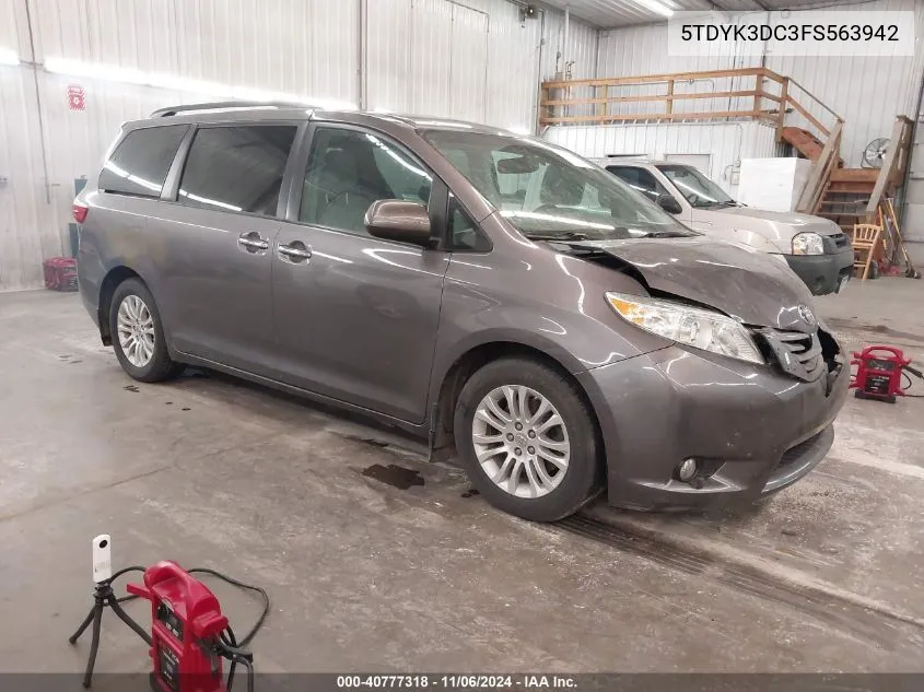 2015 Toyota Sienna Xle 8 Passenger VIN: 5TDYK3DC3FS563942 Lot: 40777318