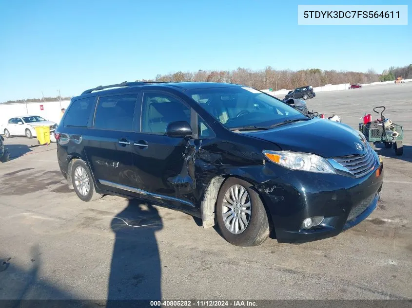 2015 Toyota Sienna Xle/Limited VIN: 5TDYK3DC7FS564611 Lot: 40805282