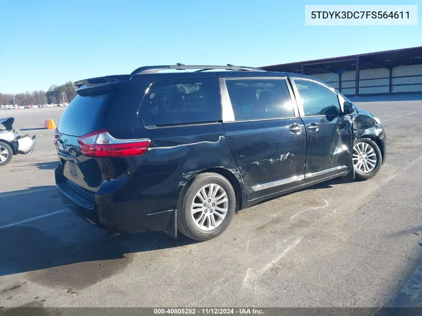 2015 Toyota Sienna Xle/Limited VIN: 5TDYK3DC7FS564611 Lot: 40805282