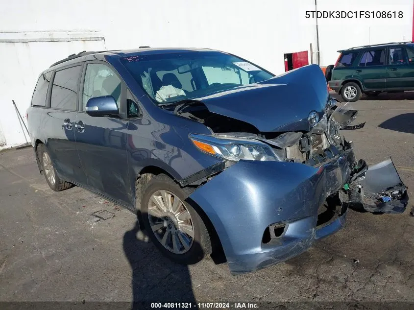 2015 Toyota Sienna Limited 7 Passenger VIN: 5TDDK3DC1FS108618 Lot: 40811321