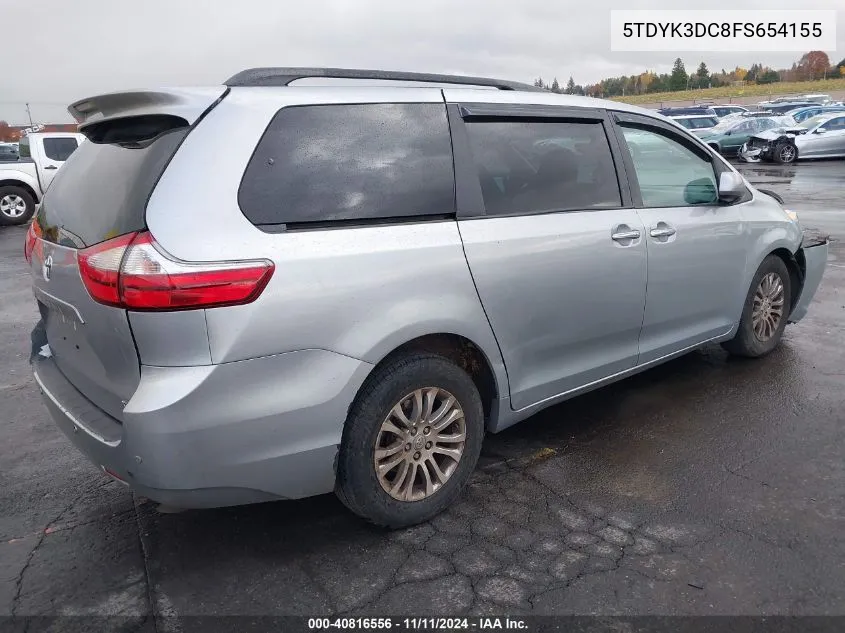 2015 Toyota Sienna Xle 8 Passenger VIN: 5TDYK3DC8FS654155 Lot: 40816556