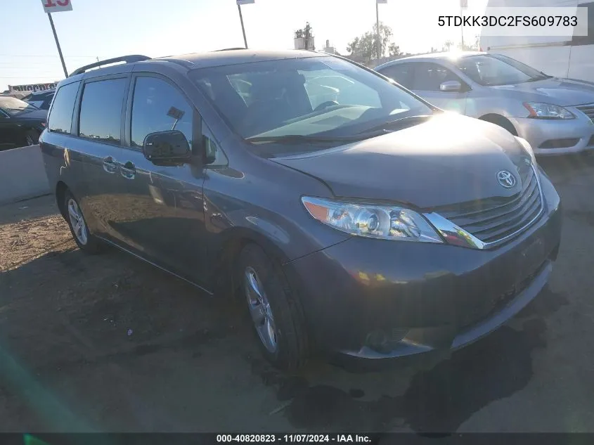 2015 Toyota Sienna Le 8 Passenger VIN: 5TDKK3DC2FS609783 Lot: 40820823