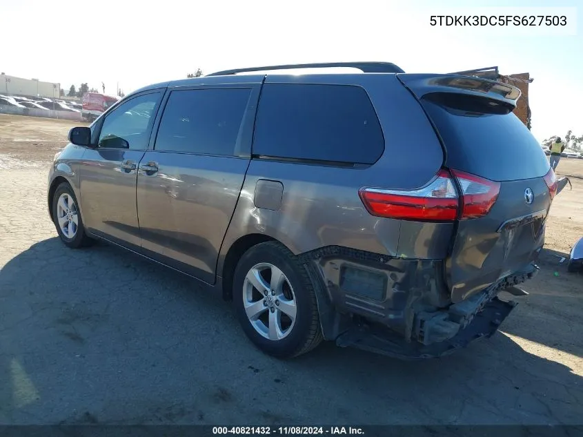 2015 Toyota Sienna Le 8 Passenger VIN: 5TDKK3DC5FS627503 Lot: 40821432