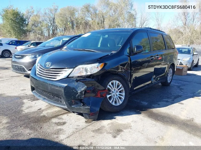 2015 Toyota Sienna Xle/Limited VIN: 5TDYK3DC8FS680416 Lot: 40826216