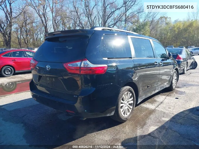 2015 Toyota Sienna Xle/Limited VIN: 5TDYK3DC8FS680416 Lot: 40826216