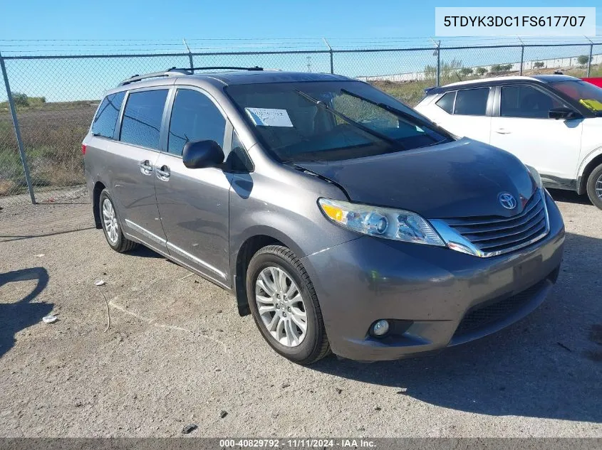 2015 Toyota Sienna Xle/Limited VIN: 5TDYK3DC1FS617707 Lot: 40829792