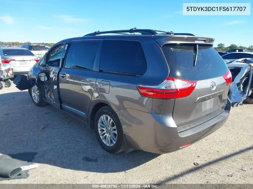 2015 Toyota Sienna Xle/Limited VIN: 5TDYK3DC1FS617707 Lot: 40829792