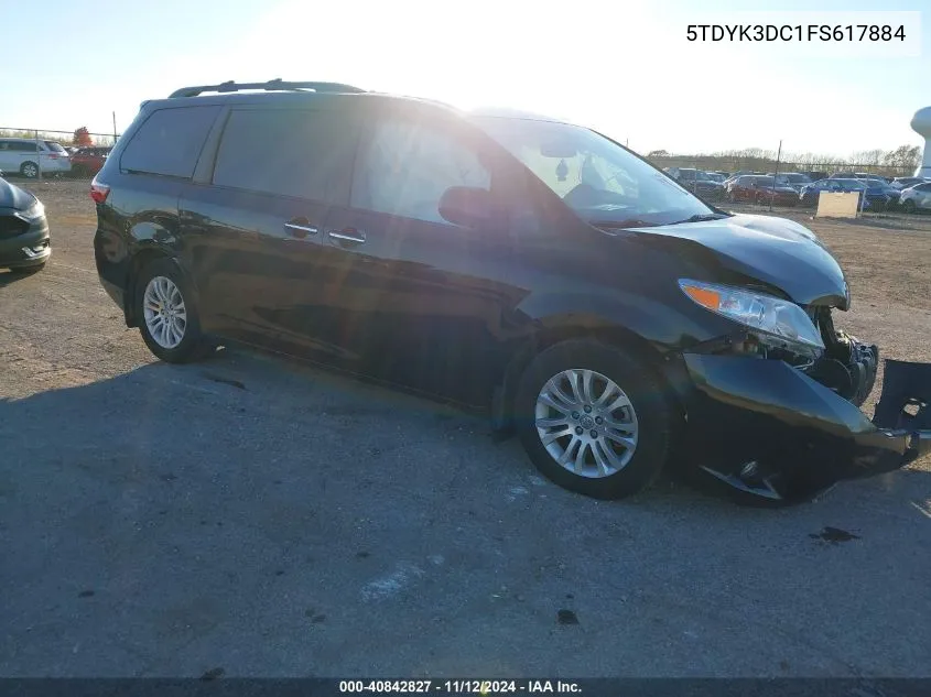 2015 Toyota Sienna Xle 8 Passenger VIN: 5TDYK3DC1FS617884 Lot: 40842827